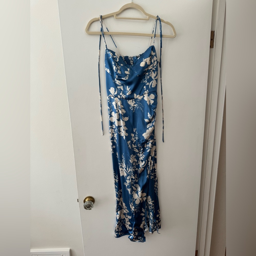 Reformation Marguerite Dress in Cyanotype